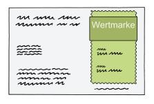 Hier ist ein Bild von einer Wertmarke zu sehen. Hier ist ein Bild von einer Wertmarke zu sehen.