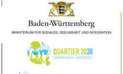 Hier ist ein Logo zu sehen: Oben mit dem Schriftzug "Finanziert aus Landesmitteln, die der Landtag Baden-Württemberg beschlossen hat. Darunter sind die Logos von Baden-Würtemberg Ministerium für Soziales, Gesundheit und Integration und Quartier 2023 und Allianz für Verteidigung mit dem SchriftzugDas Förderprogramm „Quartiersimpulse“ wird von der Allianz für Beteiligung durchgeführt.